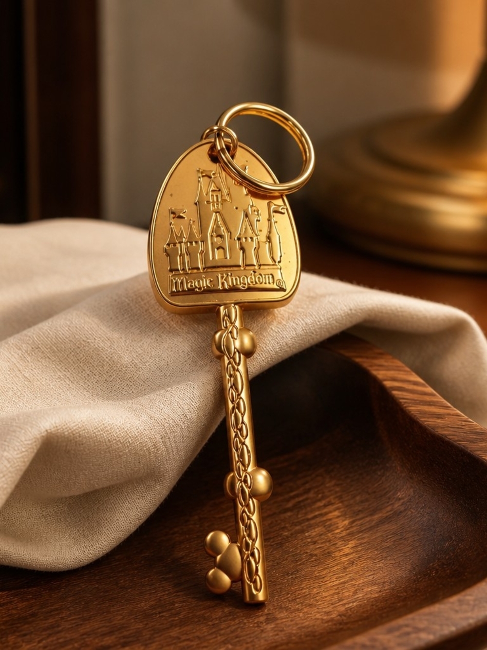 Disney Gold-tone Castle Key Charm